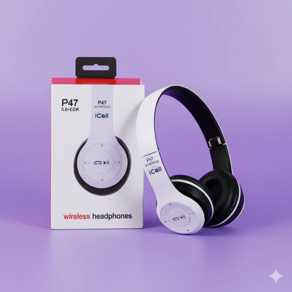 P47 Bluetooth Headset – Foldable Design & Noise Isolation